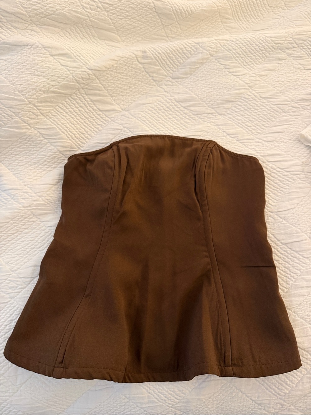 Alejandra Corset-Style strapless top — Coffee Bean